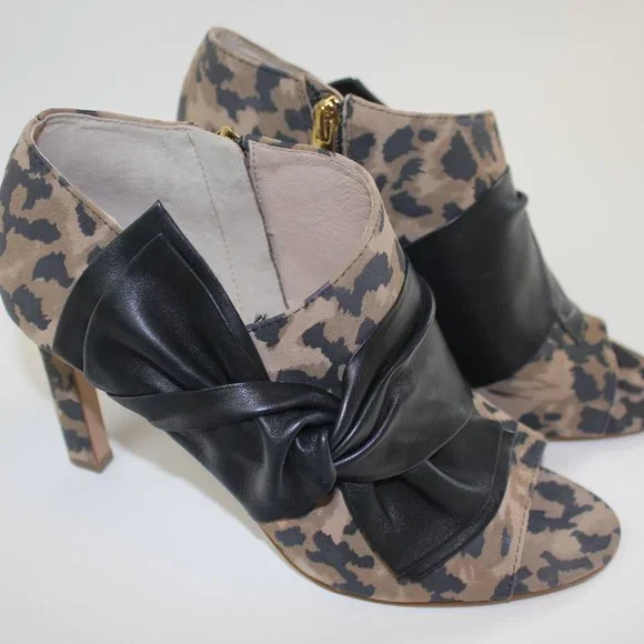 Louise et Cie Lo Idola Open Toe Bootie Heeled Boot Leopard Women Shoe 7 NEW FLAW - Picture 13 of 13